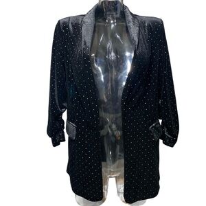Meg & Margot Velvet Open Front Blazer